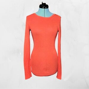 Inhabit Orange Knit 100% Cotton Top Lightweight Size Medium